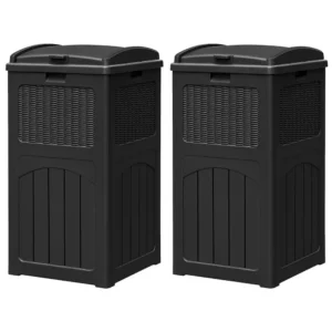 Homall 2-Pack 35 Gallon Outdoor Trash Cans