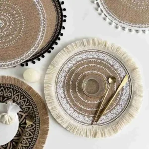 Handmade Boho Cotton Macrame Fringe Placemats