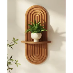 Boho Bamboo Hanging Plant Wall Shelf