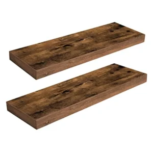 Wall Mounted Shelves Set with Visible Brackets