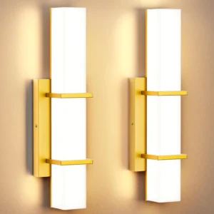 Modern Gold LED Vanity Wall Sconce Set