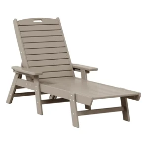 Weathered Wood Poly Outdoor Chaise Lounge